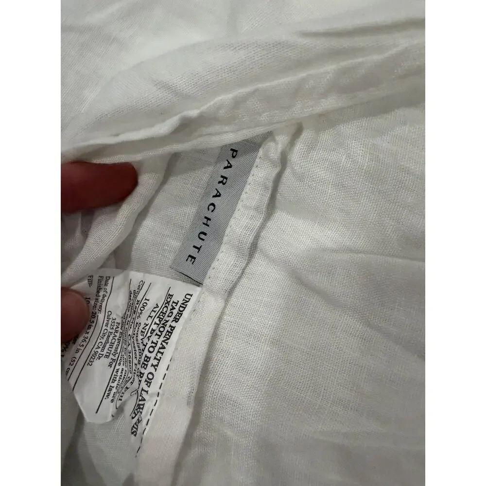 Parachute Set Of 2 Linen Everyday Shams White King Sz NWT $160